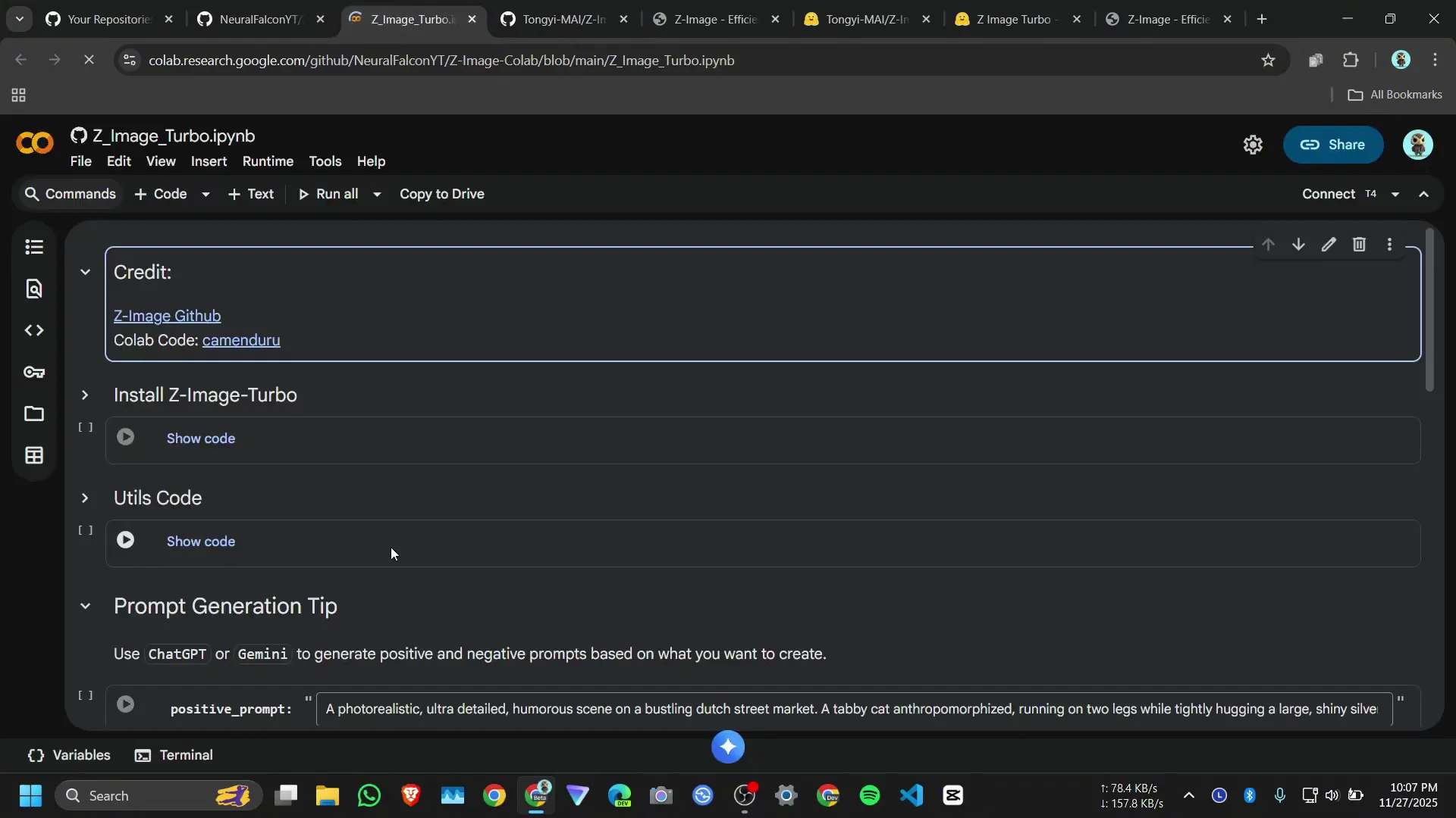 Quick Start: Run Alibaba’s Z‑Image Turbo on Google Colab screenshot 1