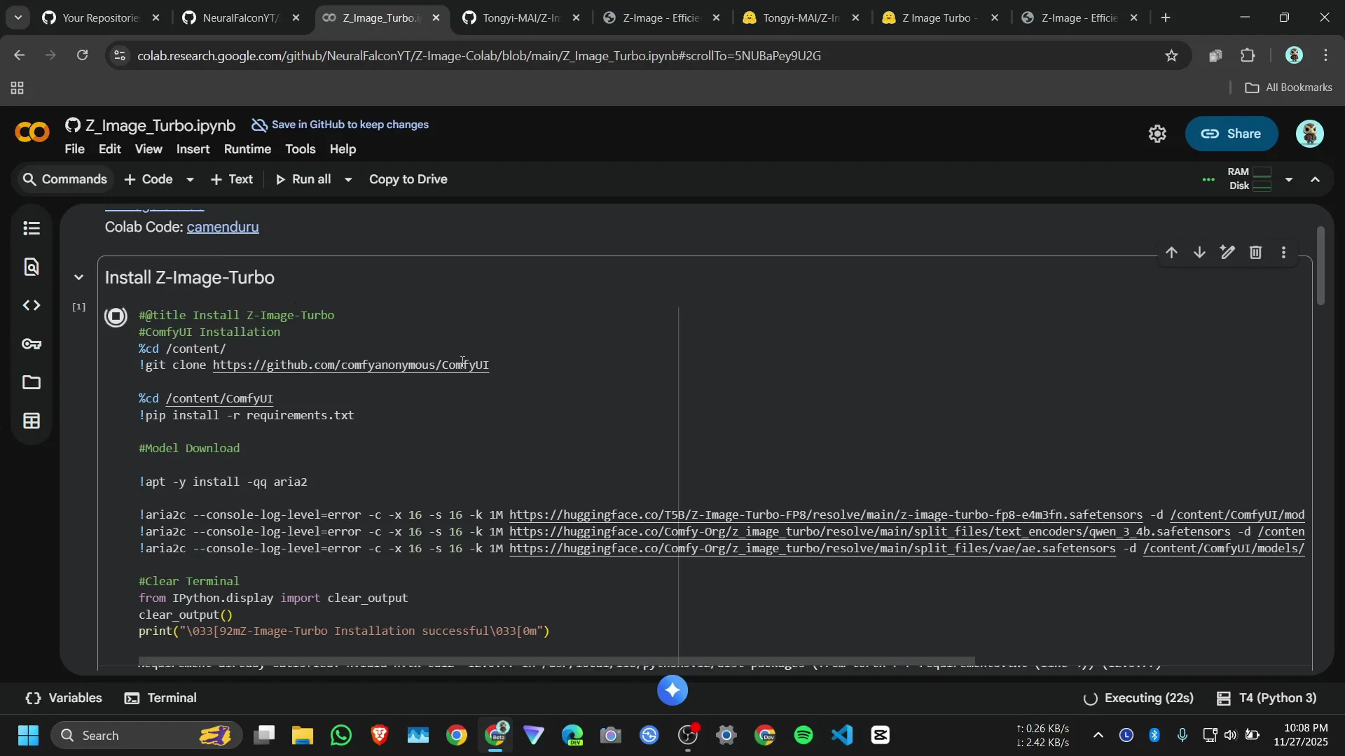 Quick Start: Run Alibaba’s Z‑Image Turbo on Google Colab screenshot 2