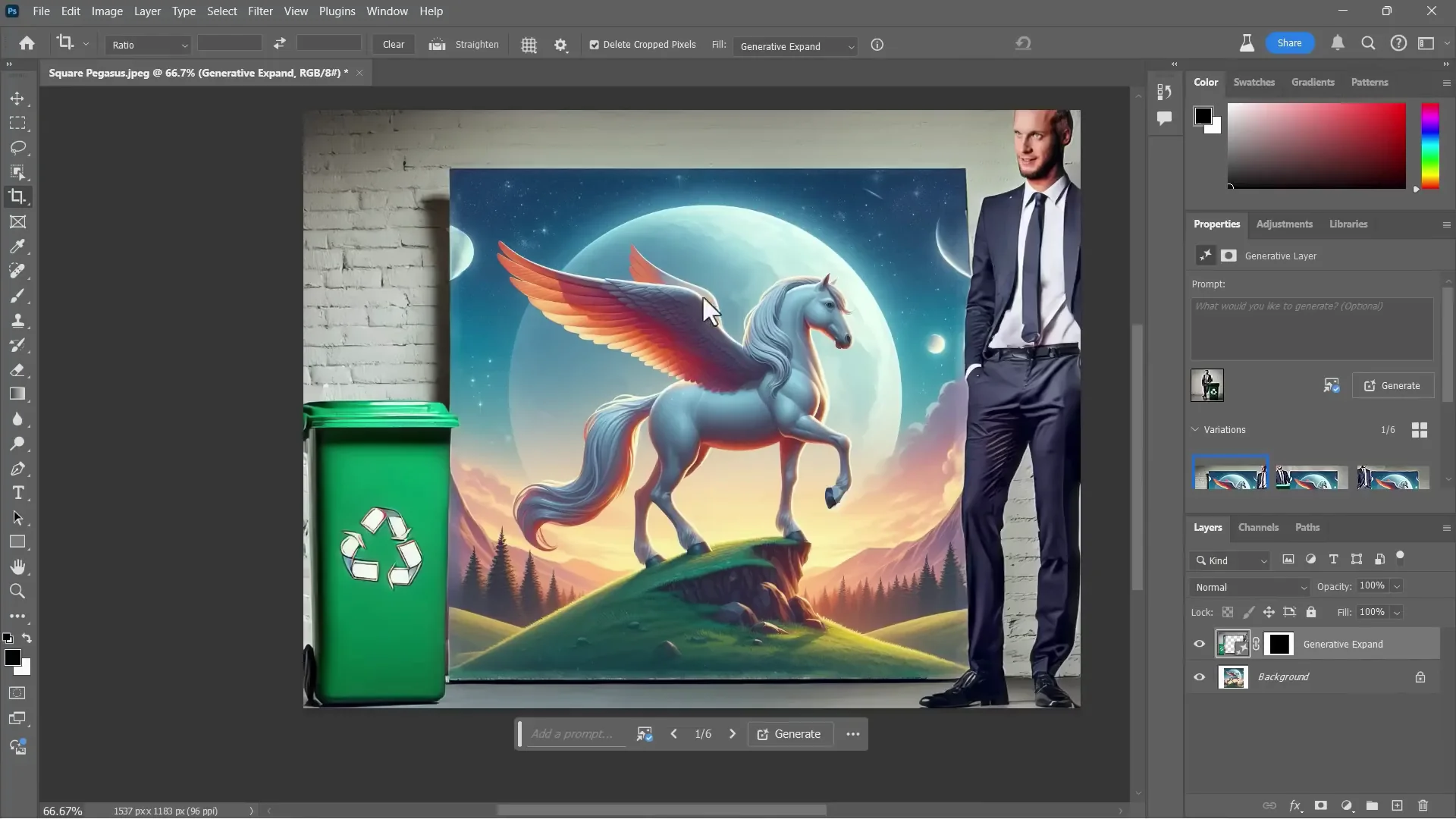 Adobe Photoshop AI: Generative Expand Tutorial screenshot 15