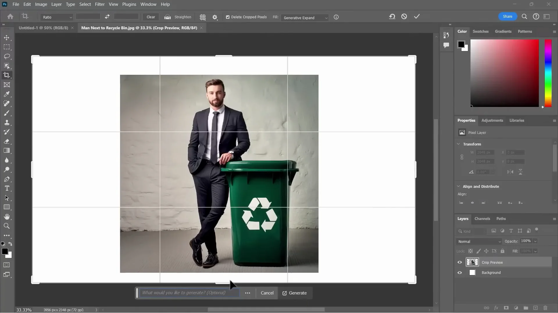 Adobe Photoshop AI: Generative Expand Tutorial screenshot 3