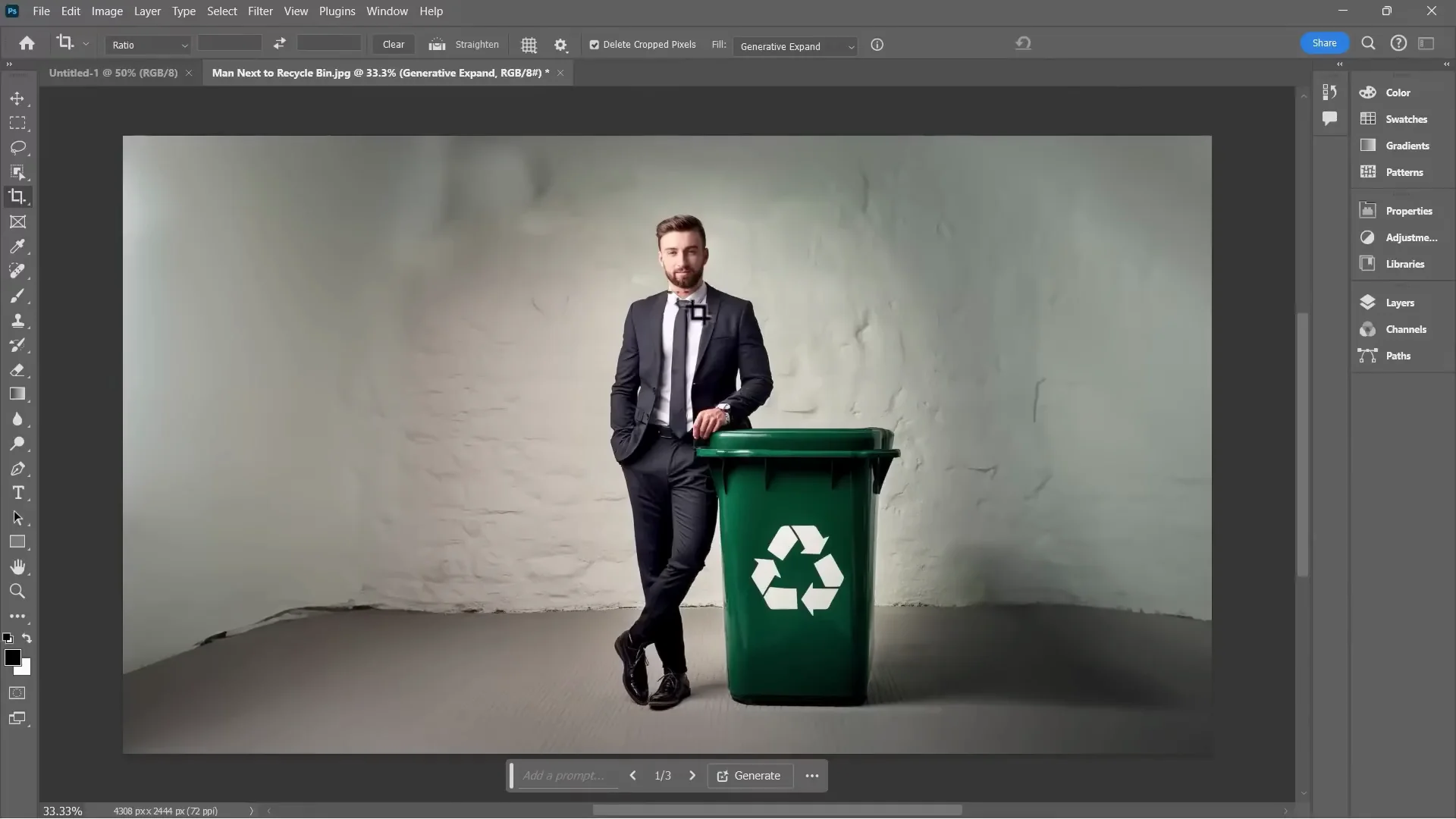 Adobe Photoshop AI: Generative Expand Tutorial screenshot 4
