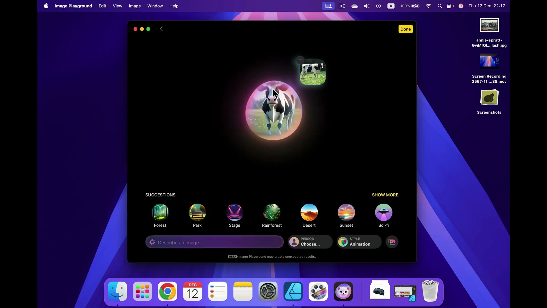 Apple Intelligence Image Playground: Quick Start on macOS 15.2 screenshot 14