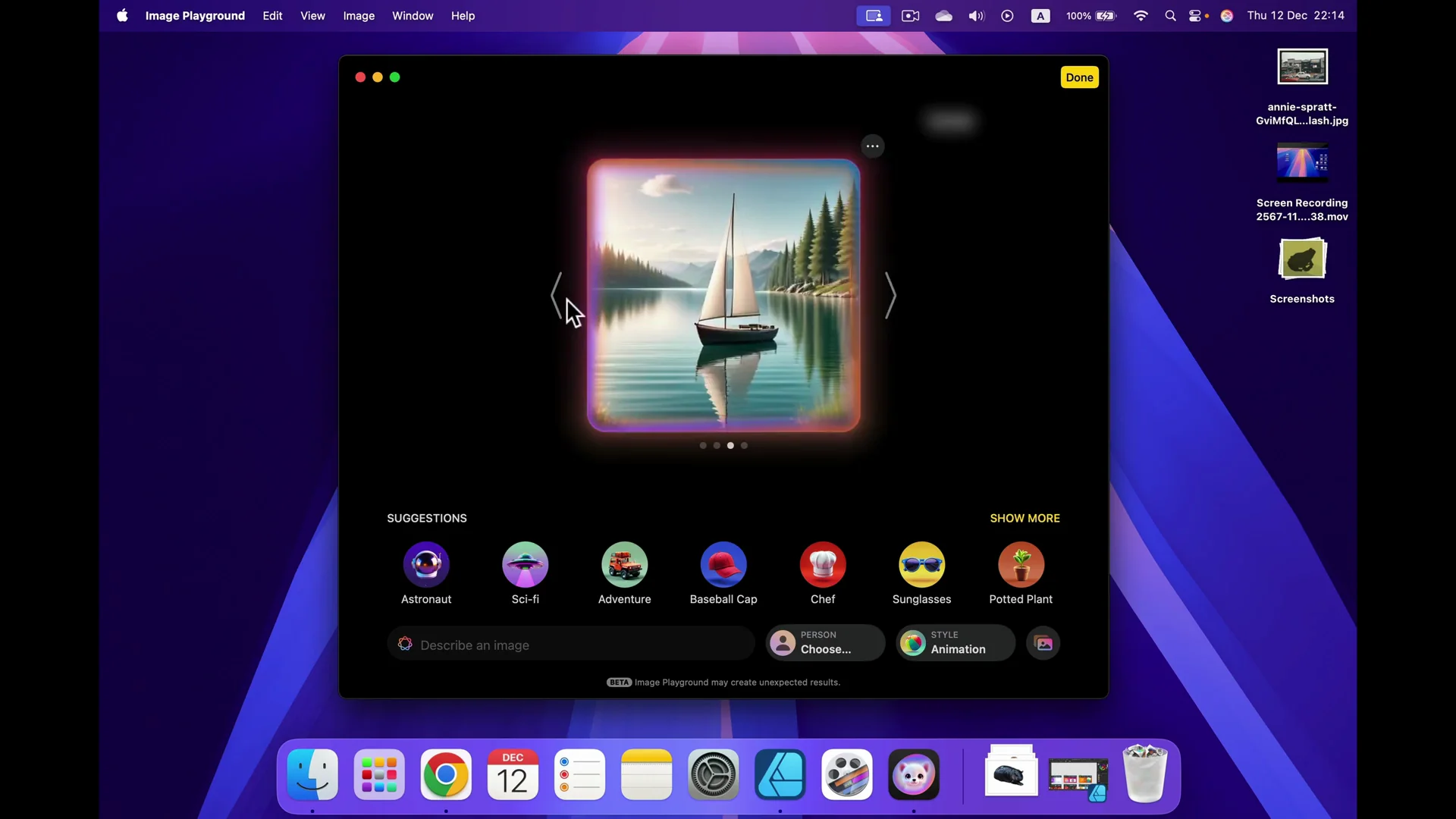 Apple Intelligence Image Playground: Quick Start on macOS 15.2 screenshot 6